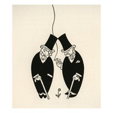 Illustration of Businessmen Stopping to Look at Flower by Boris Artzybasheff Giclee Print