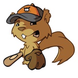 Squirrel Baseball Player Giclee Print by Sabet Brands