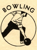Man bowling Lámina fotográfica