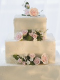 Wedding cake with flowers Photographic Print