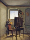 Caspar David Friedrich in His Studio Photographic Print by Georg Friedrich Kersting
