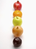 Five fruits and vegetables in a row Photographic Print