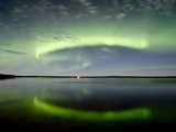 Aurora and the Leonids at Sturgeon Lake, Alberta, Canada. Photographic Print