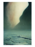 The Aurora Borealis occurs over the ice flows of Norway. Giclee Print by National Geographic Society 