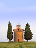 Chapel and cypress trees Photographic Print by Frank Lukasseck