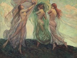 Three Dancers Fotografisk trykk av Louis F. Berneker