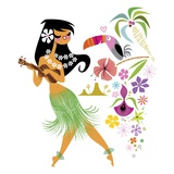 Hula-Tänzerin Giclée-Druck von Kirsten Ulve