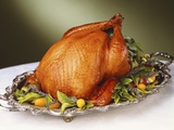 Jon Edwards - Whole Roast Turkey on Silver Platter Fotografická reprodukce