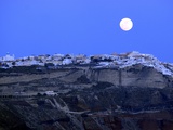 Full Moon over Santorini Photographic Print by Bo Zaunders