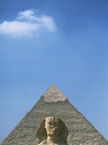 Sphinx in front of Pyramid of Chephren Photographic Print