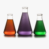 Chemistry beakers Photographic Print by Mike Kemp