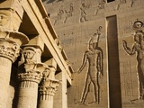 Ancient Egyptian hieroglyphics at ruins in Aswan Photographic Print by Franz-Marc Frei