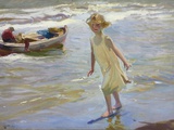 Girl on the Beach Photographic Print by Joaquin Sorolla y Bastida