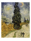 Road with Cypresses Giclee Print by Vincent van Gogh