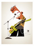 Aggressive rock musician Giclee-trykk av Harry Briggs