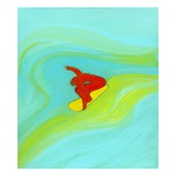 Man surfing Giclee-trykk av Marie Bertrand