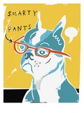 French Bulldog Wearing Eyeglasses Giclee Print