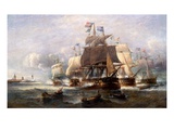 A Naval Engagement Giclee Print by Francois Musin