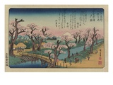 Evening Glow at Koganei Bridge Giclée-Druck von Ando Hiroshige