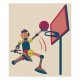 Robot shooting hoops Lámina giclée por Sabet Brands Robot shooting hoops Lámina giclée por Sabet Brands