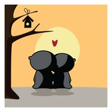 Romantic couple at sunset Giclee Print by Emma Barratt