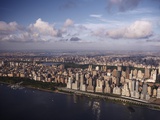 Western view of New York City and Hudson River in late afternoon Photographic Print by Cameron Davidson