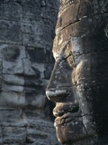 Cambodia Siem Reap Bayon Temple Carved face Photographic Print by Paul Seheult