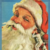 Boy whispering into Santa's ear Lámina fotográfica Boy whispering into Santa's ear Lámina fotográfica
