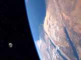 View of the Sinai Peninsula and the moon Fotografie-Druck
