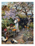 An English Cottage Garden Giclee Print by William Stephen Coleman