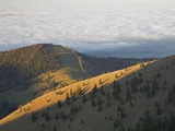 Germany, Bavaria, Chiemgau Alps, mountain scenery with cloud layer Photographic Print by Fotofeeling 