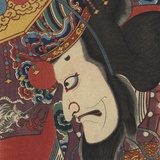 Detail of Two Kabuki Actors Photographic Print by Torii Kiyomitsu II and Toyokuni III