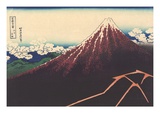A Shower Below the Summit Lámina fotográfica por Katsushika Hokusai