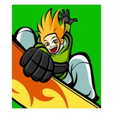 Low angle view of a man skateboarding Giclee Print