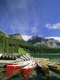 Emerald Lake and Canoe Docks, Yoho National Park, British Columbia, Canada. Photographic Print by John E Marriott