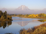 Mount Moran and the Snake River with autumn color Photographic Print by Charles Kogod