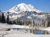 First winter snow at Mount Rainier and Tipsoo Lake, Mount Rainier National Park, Washington State Photographic Print by Craig Tuttle