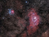 Lagoon Nebula and Trifid Nebula Fotografie-Druck