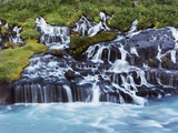 Hraunfossar waterfall Photographic Print by Frank Krahmer
