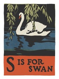 S is for swan Giclee Print