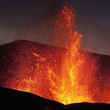 Eruption at Eyjafjallajokull glacier Photographic Print