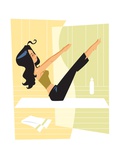 Woman doing Pilates Giclée-Druck von Harry Briggs
