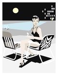 Woman Poolside Giclee Print