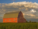 Barn and Cumulonimbus Cloud Mass near Bromhead, Saskatchewan, Canada Photographic Print by Dave Reede