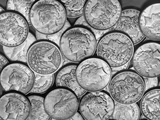 American "Liberty" Silver Dollars Photographic Print by Bettmann 