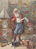 Santa Claus in his toy storage room Photographic Print