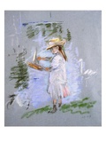Julie in Pink at the Edge of the Lake Giclee Print by Berthe Morisot