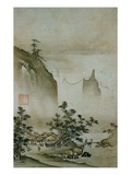 View of a Small Village from Eight Views of the Xiao and Xiang Rivers Giclee Print by Shokei 
