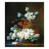 Still-Life of Christmas Roses Giclee Print by Charles Etienne Guerin