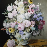 A Still Life of Flowers on a Marble Ledge Photographie par Cyane Lecoq Boisbaudran